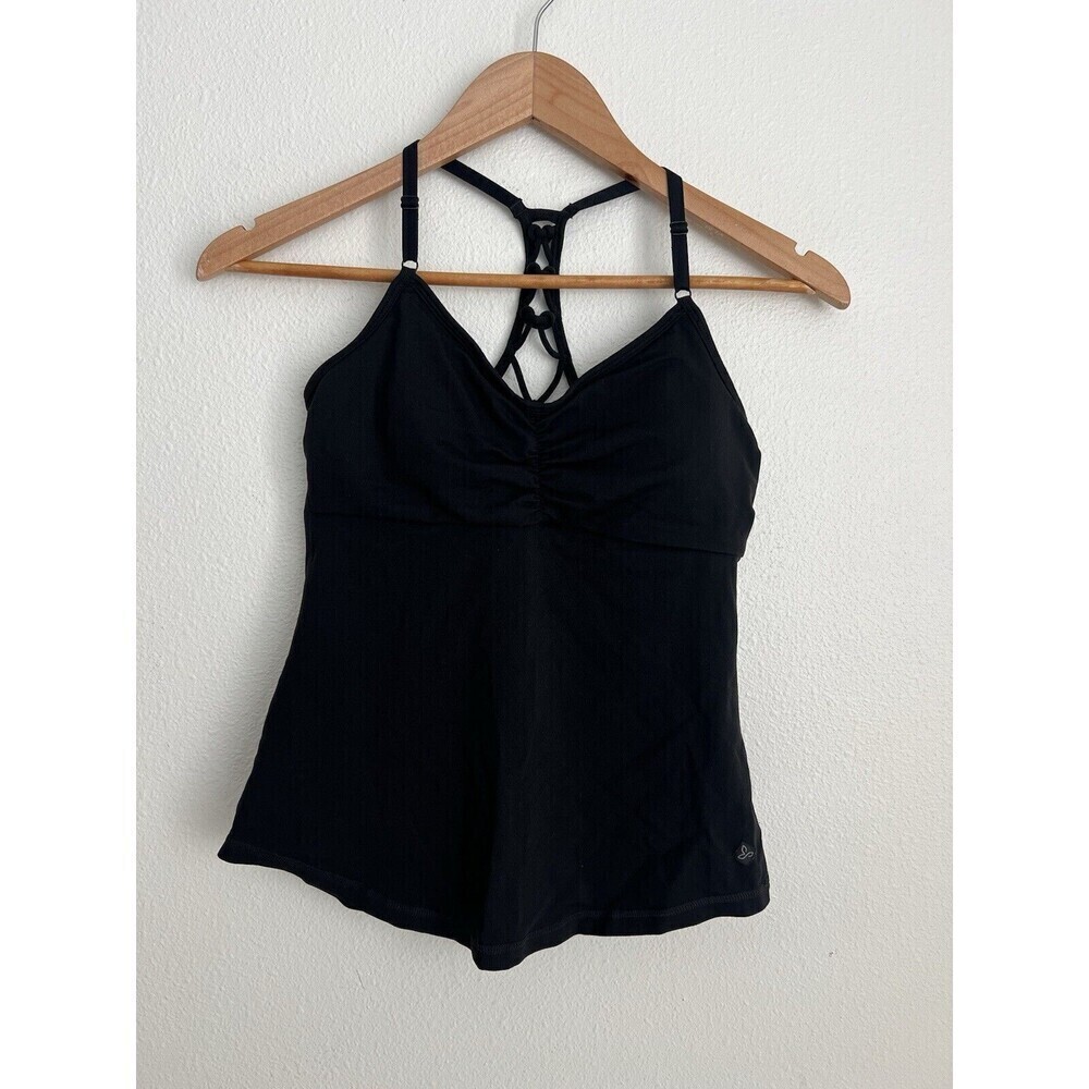 Prana Elixir Yoga Cami Top Black Women’s XS Racerback Athleisure Gym Pilates